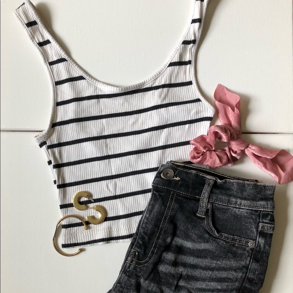 Black and White Stripe Tank top, TopShop Brand